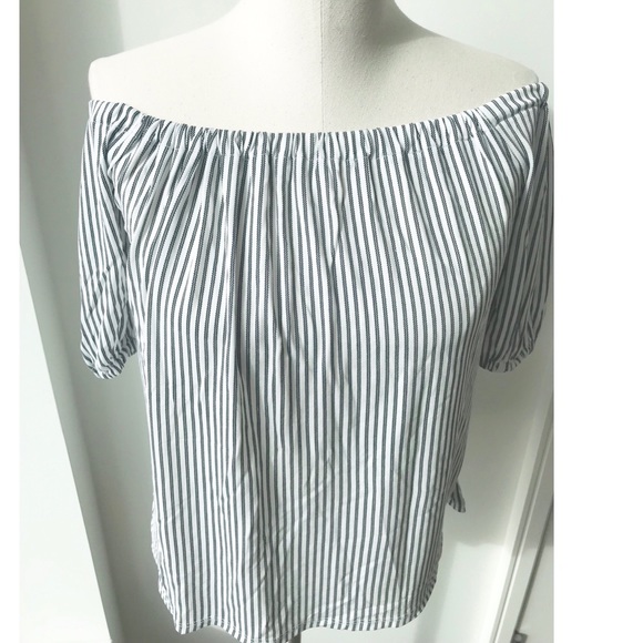 LOFT off the shoulder striped top size extra small - Picture 1 of 5